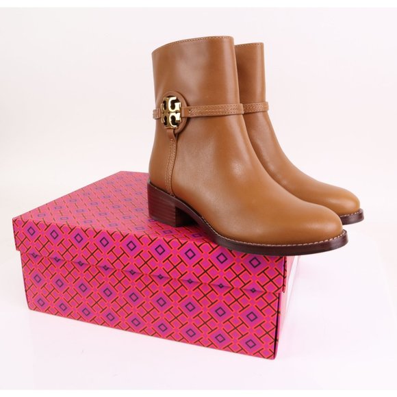 NIB Tory Burch MILLER Logo 45mm Bootie Boots Dark Tiramisu 6.5-8.5 - Picture 8 of 8